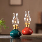 Traditional Ceramic Butter Oil Lamp - Aromatic Incense Burner and Ambient Night Light for Home Zen Decor