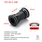 T47 Threaded Bottom Bracket for Road Bikes Ceramic/Steel Bearings Smooth Pedaling 68/77/85.5mm Axle Compatibility 24mm & DUB