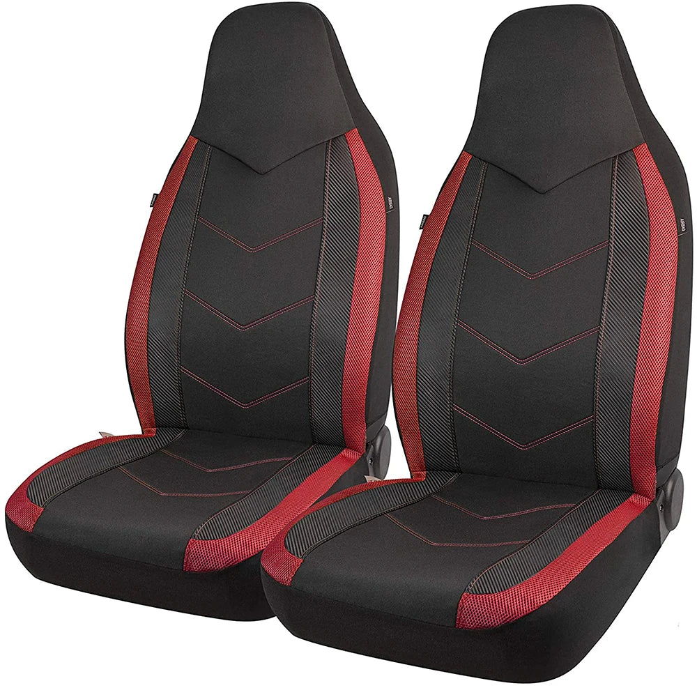 AUTOKING High Back Bucket Universal Seat Protector Breathable Mesh Fabric Carbon Fiber Texture Seat Car Seat Cover Cushion