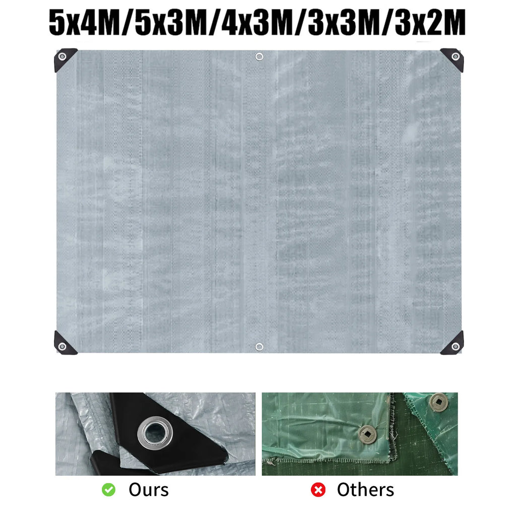 Large Tarpaulin Waterproof Camping Tent Tarp Garden Rain Cover Awning Beach Shade Canopy Multipurpose Outdoor Sun Shelter