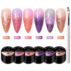 6PCS/SET Dried Flower Gel Nail Polish Set Natural Flower Fairy Nail Art Gel Soak Off UV LED Painting Varnish For Nails DIY Kit