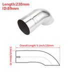 X Autohaux 51mm ID Inlet Turn Down Exhaust Tip T304 Stainless Steel Mandrel Bend Elbow Tube 230mm Length 125 Degree for Car
