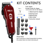 WALUX 10W Professional AC Powerful Hair Clipper EU Plug Or US Plug Hair Trimmer with 8 Guide Combs 2M Cord Home Barber Shaver