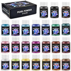 6/24/30Colors Epoxy Resin Dye Mica Powder Powdered Pigments Set Resin Mica Pearlescent Resin Pearl Natural Micas Colorants Resin
