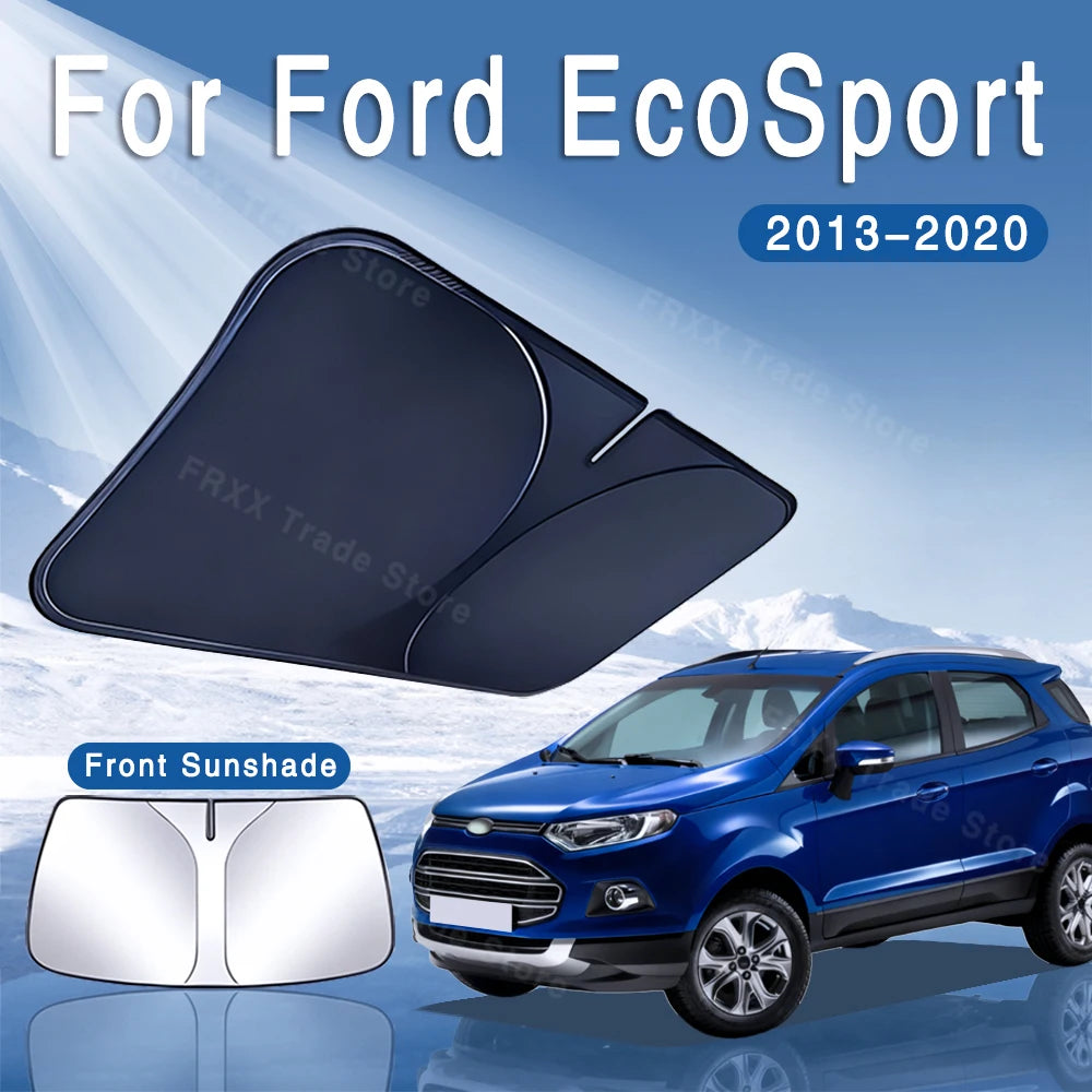 For Ford EcoSport MK2 2013~2020 Foldable Car Sun Visor Front Windshield Sunshade Heat Insulation Summer Cooling Auto Accessories