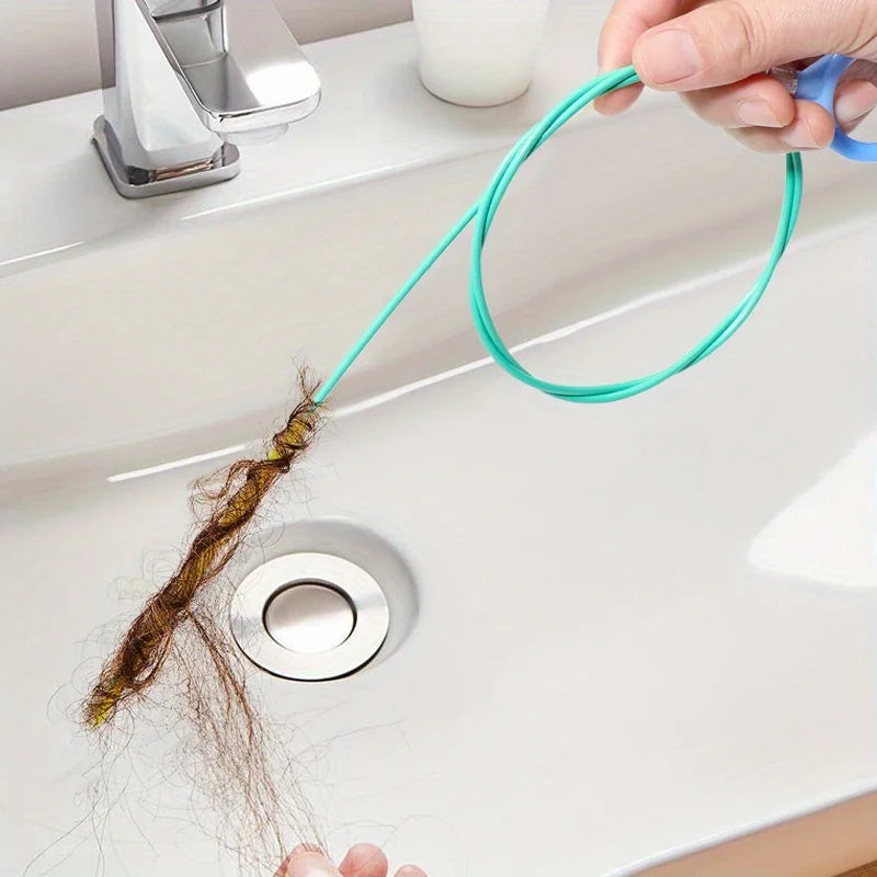 Drain Snake Hair Clog Remover Tool, Anti-Break Metal with Nylon Coating Sink Snake, for Bathroom Sink, Tub, Shower, Pipe Drain