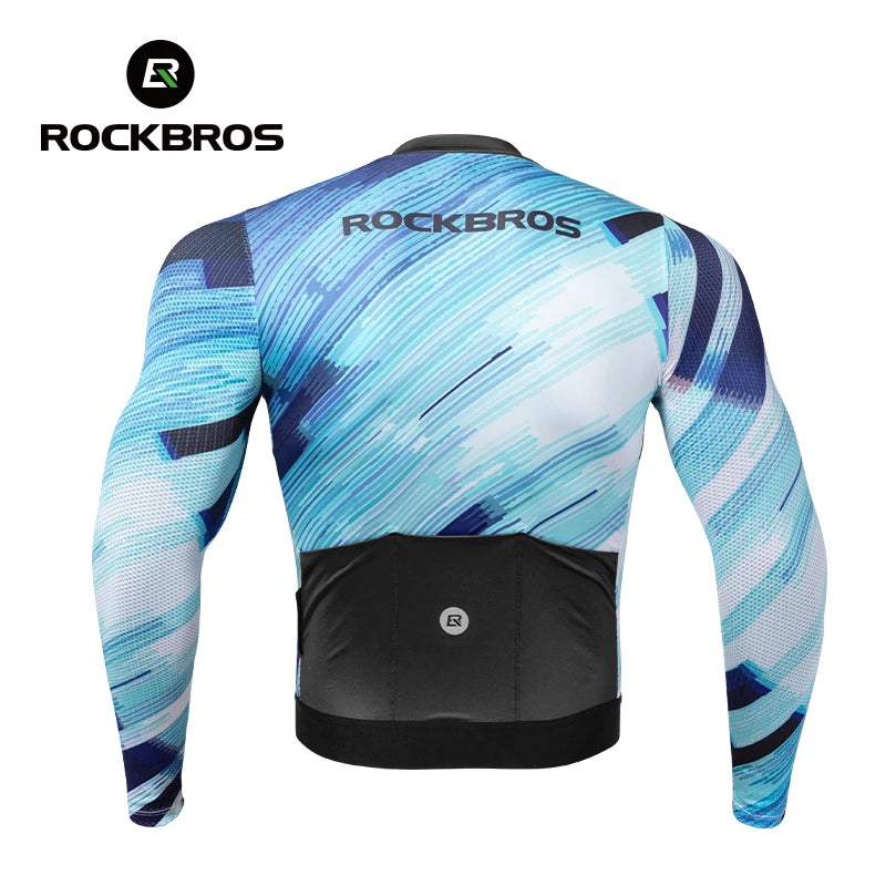 ROCKBROS Spring Summer Cycling Jersey Lightweight Breathable Long Sleeve Jersey Cycling Shirt Bike Uniform Men Cycling Clothing