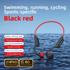 POLVCDG X7 Bone Conduction Bluetooth Swimming Headphones IPX8 Waterproof, 8GB, Blue/White/Black Red