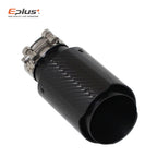 Universal Glossy Carbon Fiber Car Muffler Tip Exhaust System Pipe Mufflers Nozzle Straight stainless steel Black