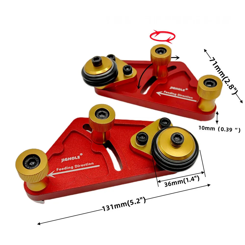 1 Pair Bearing Roller Feeder, Upgraded Aluminum Alloy Feather Loc Board, Table Saw Feeding Safety Propelling Auxiliary Tool