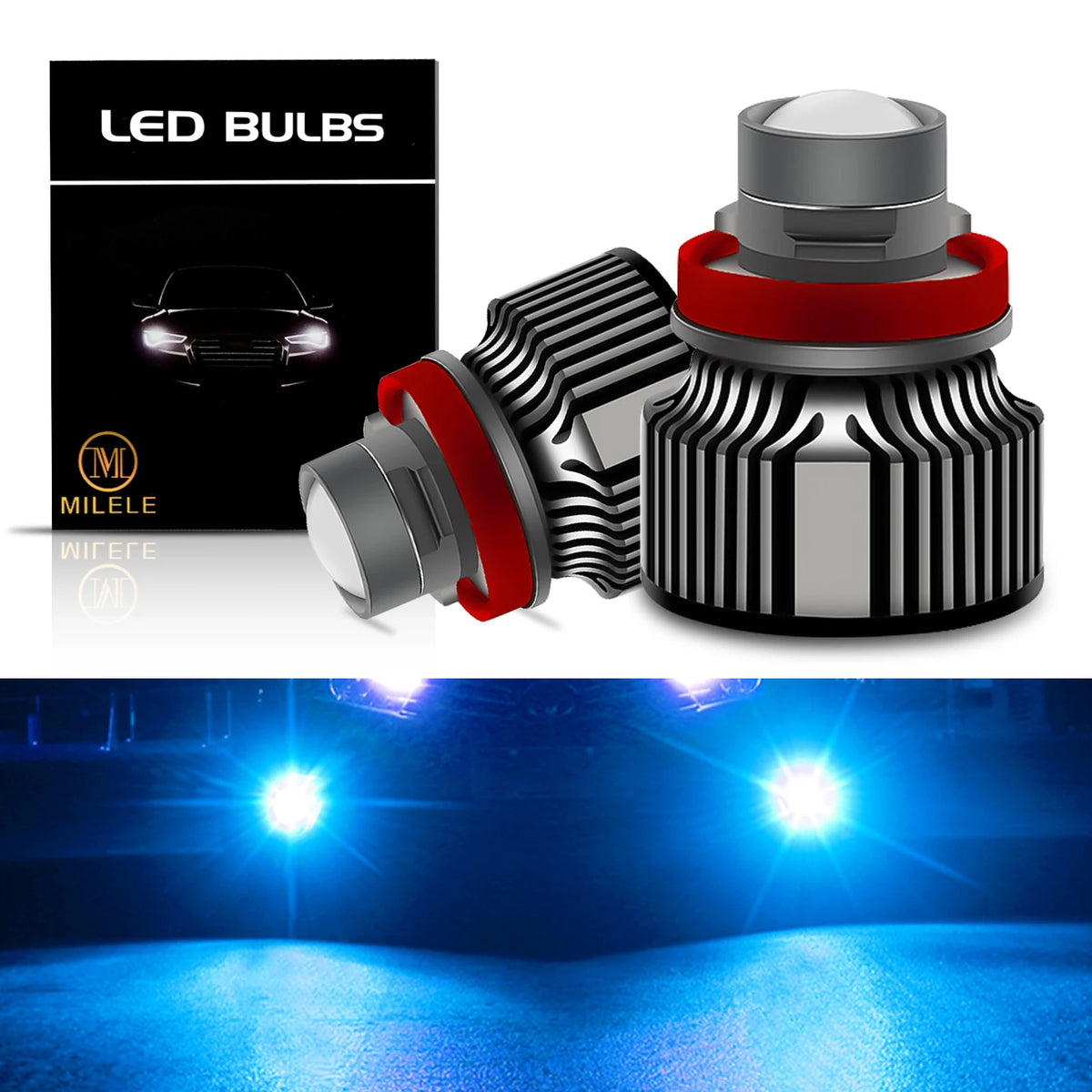 2Pcs  LED H11 9005 9006 HB3 HB4 H8 Headlight Bulbs Projector Lens Light For Car Driving Fog Lamps 6500K 3000K 8000K 12V 24V