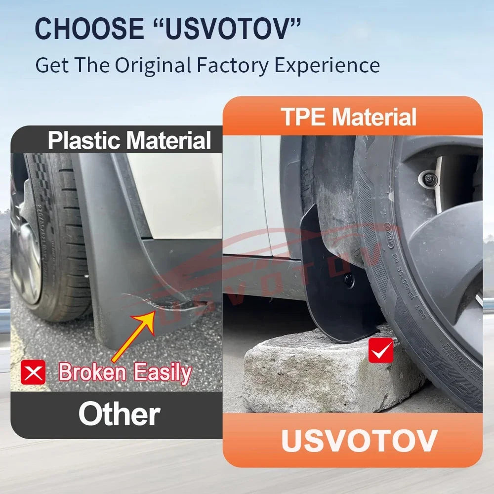 Mud Flaps for Tesla Model 3 Y 2026-2024 Mudguard Official Design Front Rear Wheel Fender Splash Guards Model3 ModelY Accessories
