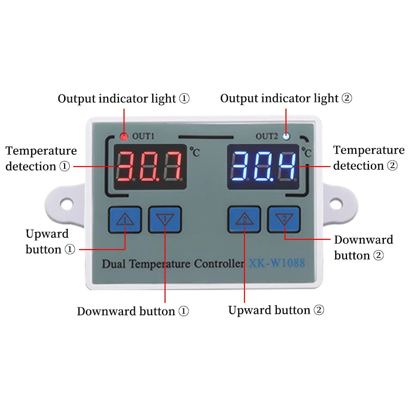 W1088 digital temperature and humidity controller egg incubator thermostat humidity controller heating and cooling controller