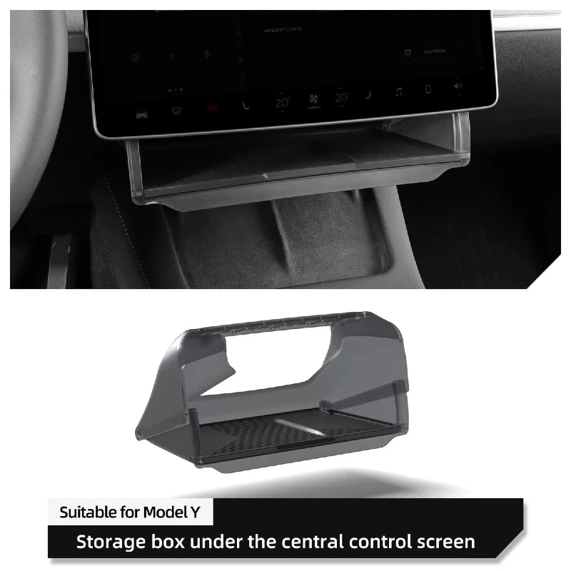 Center Console Under Screen Hidden Storage Box Organizer Tray for Tesla Model 3/Y 2026