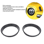2PCS Car Headlight Bezel Cover Scratch Resistant Decorative Black Headlamp Trim Rings ABS for Jeep Wrangler TJ 1997 to 2006