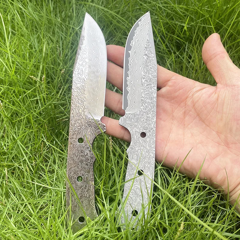 DIY Semi-finished Damascus Steel Knife Embryo Household DIY Knife Supplies Accessories for Fixed Blade Knife Kitchen