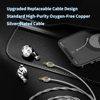 TRN Seahorse Pro flat-head earbuds 14.2mm dynamic driver metal earphones 3.5mm/4.4mm