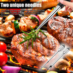 Turkey Baster Set Seasoning Sauce Injection Pump Stainless Steel Turkey Baster Syringe Meat Marinade Injector Needle for Kitchen