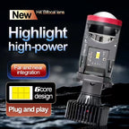 Y7D 120W H4 Headlights Car H4 LED Mini Projector Lens 6000K High Low Beam Turbo Fan Auto LED H4 Lamp LHD RHD 12V 24V