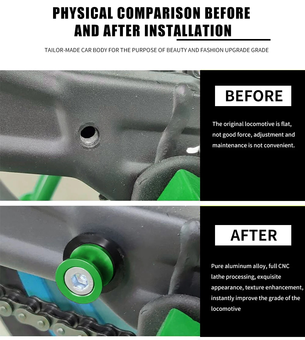 FOR KAWASAKI Z800 Z 800 2013-2017 2018 2019 2020 2021 2022 2023 8MM Motorcycle accessories Swingarm Spools slider stand screws