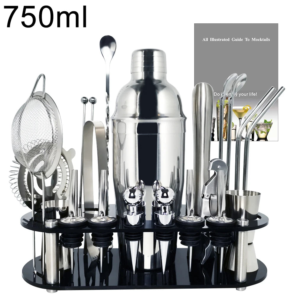 Craft Bar-Quality Cocktails: Premium Boston Shaker Set with Stand