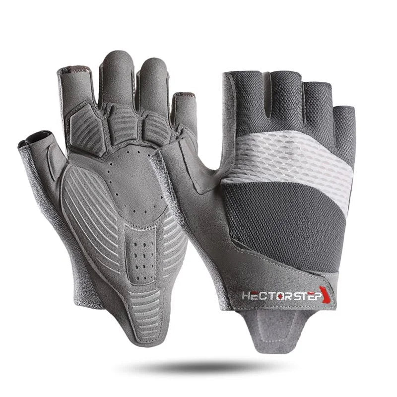 MuqiNush Half Finger Cycling Gloves with Cushion Padding, Anti-Slip, Breathable, Gray/Pink/Black/Green