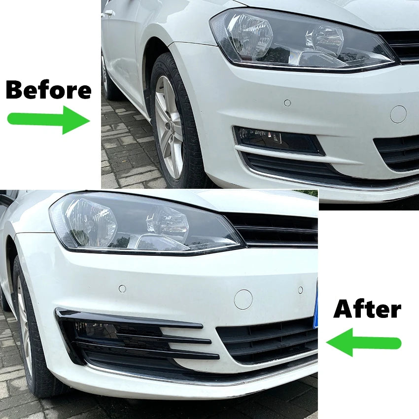 Front Bumper Splitter Air Vent Fog Light Grille Trim for VW Golf 7 MK7 2013-2016 ABS