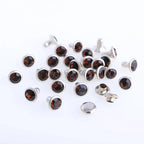 100 Sets 6/8mm Glass Rivets Rhinestone Glitter Crystal AB Silver Edge Stones Studs With Care Rhinestones for DIY Crafts Leather
