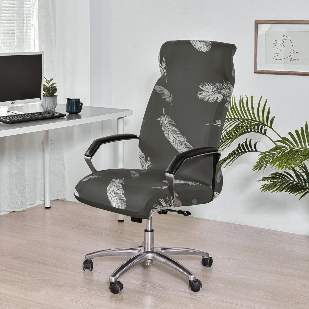 Elastic Rotating Office Chair Cover With Back Anti-dirty Computer Seat Case Spandex Gaming Chairs Slipcover for Armchair