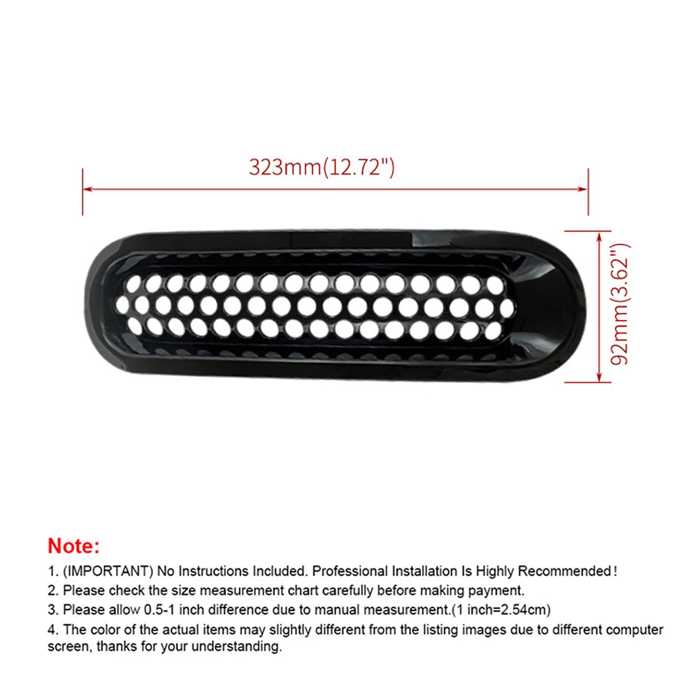 Car Front Grille Mesh Inserts 7pcs, Black Clip-in Grille Guard for Jeep Wrangler JK JKU 2007-2015
