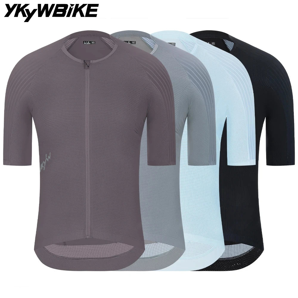 YKYWBIKE Men's Cycling Jersey Short Sleeve Quick-Dry Breathable Road/MTB Shirt, Black