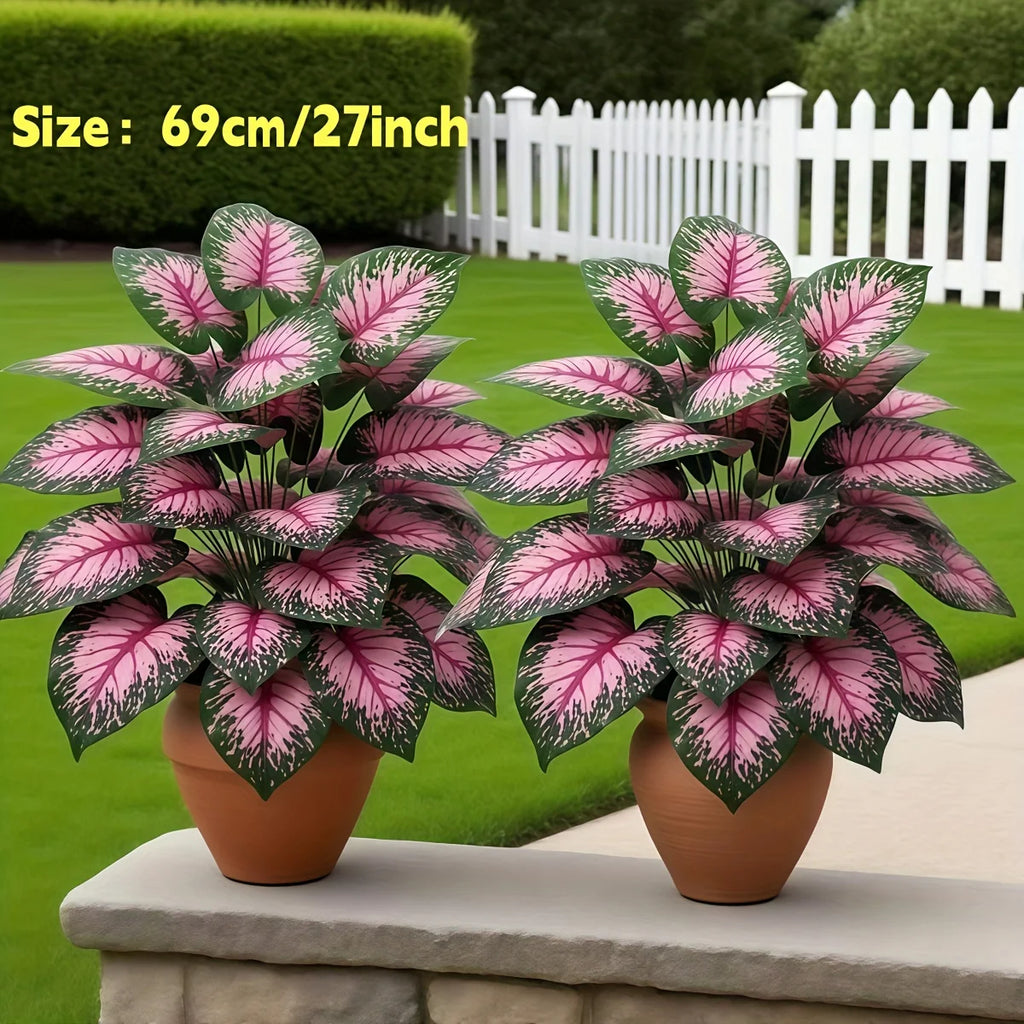 2pcs Pink Peacock Palm Trees Nordic Style Decorative Artificial Plants  for Indoor Outdoor Courtyards Offices Christmas Wedding