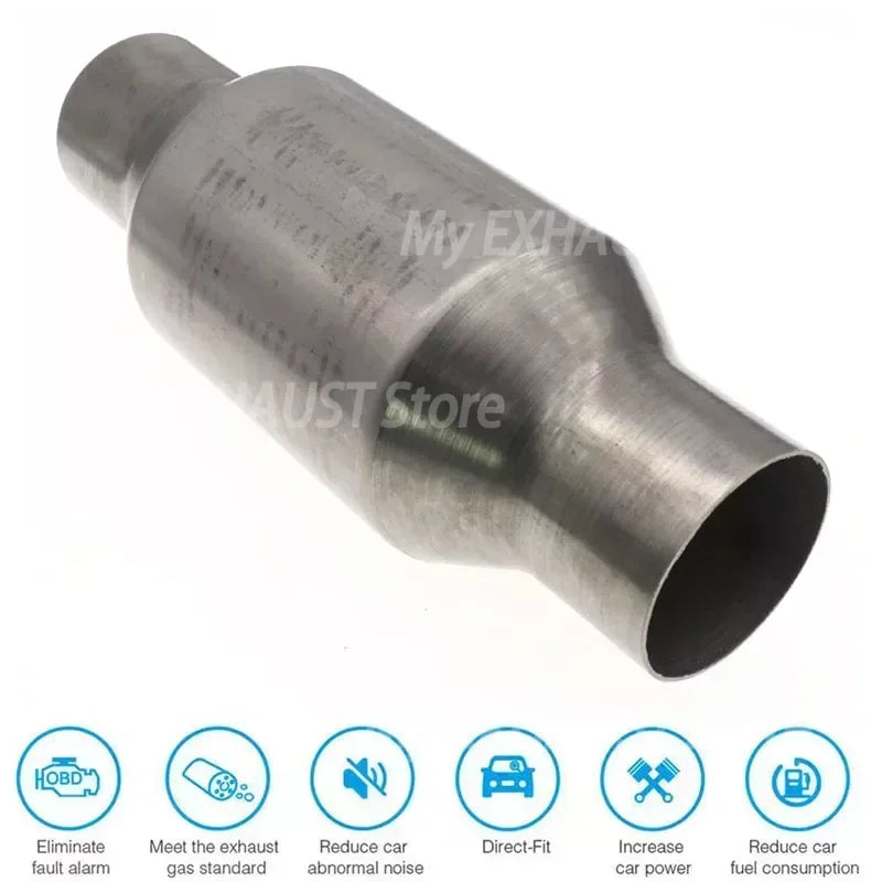 2" /2.25"/2.5"/3" 200 Cell High Flow Metallic-Core Race Catalytic Converter High Performance Sport Catalytic Converter Euro1