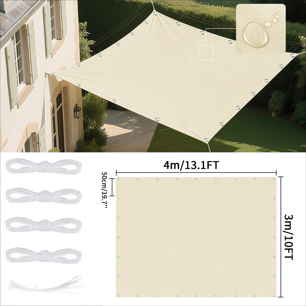 Waterproof UV Protection Canopy Outdoor Sun Shade Sail with Grommets 2/3/4/5M for Outdoor Garden Pool Patio Sunshade Cloth Tent