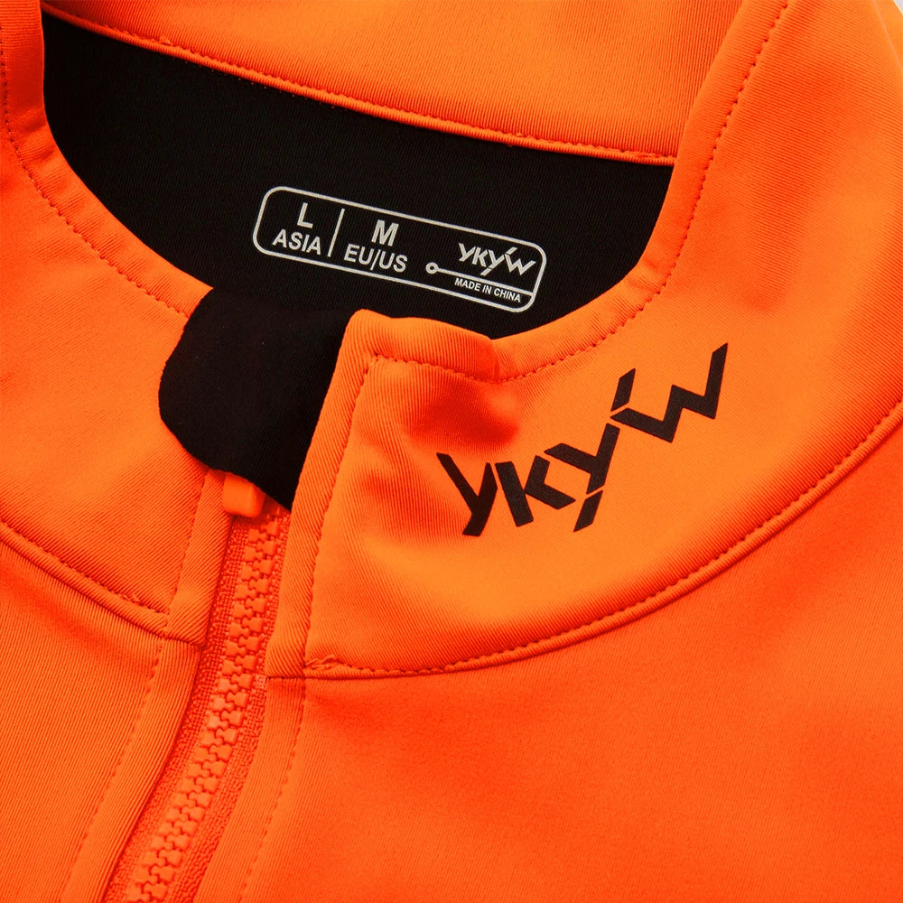 YKYW Men's Windproof Waterproof Long Sleeve Cycling Jacket MTB Bike Coat Bicycle Sports Windbreaker Double Zipper Cycling Jersey