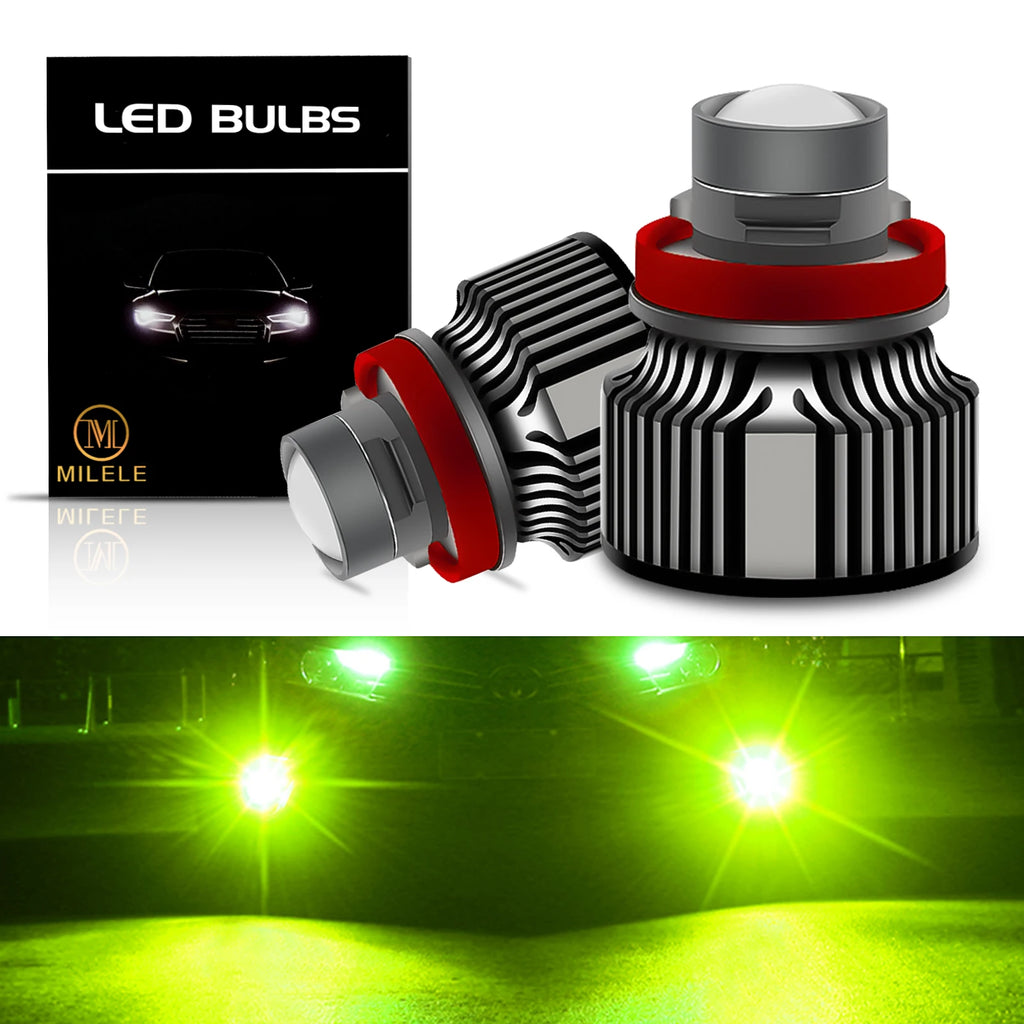2Pcs  LED H11 9005 9006 HB3 HB4 H8 Headlight Bulbs Projector Lens Light For Car Driving Fog Lamps 6500K 3000K 8000K 12V 24V