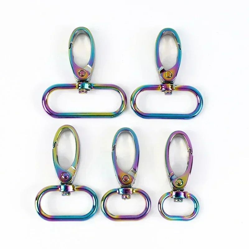 50Pcs Metal Strap Buckles Swivel Lobster Clasp Bag Webbing Trigger Snap Hooks Handbag Carabiner Hangers DIY KeyChain Accessories