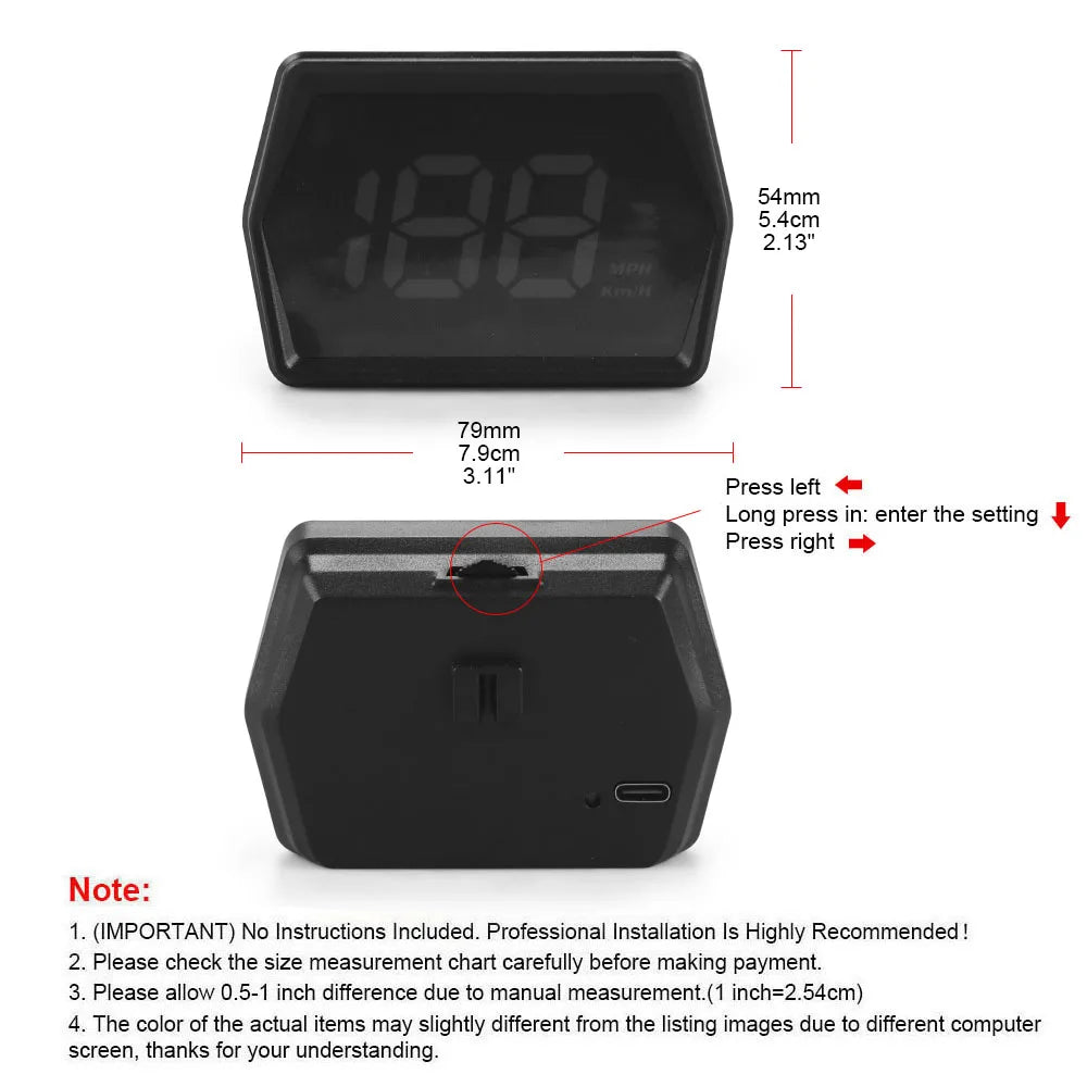 G20 Head Up Display HUD With USB Connection Speedometer Compass GPS Car Projector Overspeed Alarm Mph Kmh HD Display