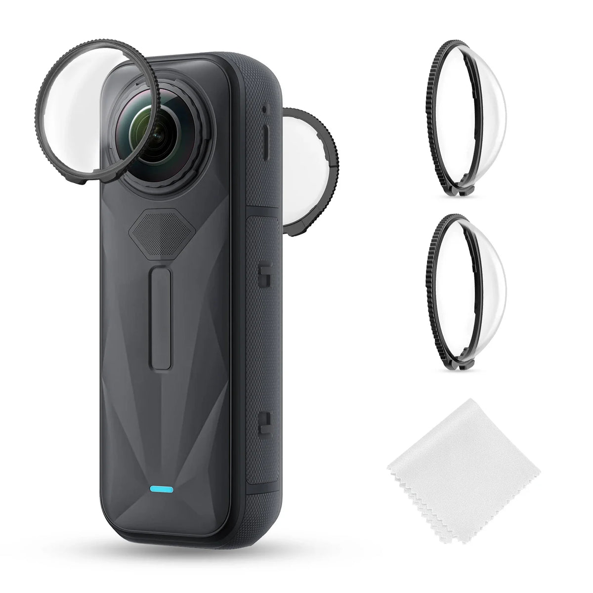 K&F CONCEPT Premium Lens Guards for Insta360 X5 High Transparency Tempered Optical Glass Lens Protector Cover Multi-Coated Glass