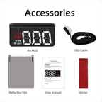 M3 Auto OBD2 GPS Head-Up Display Auto Electronics HUD Projector Digital Speedometer Obd2 Display  Windshield Big Font projection