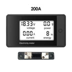 20A/50A/100A/200A Digital Meter DC8-100V Voltmeter Ammeter LCD 4-in-1 DC Voltage Current Power Energy Detector Amperimetro Shunt