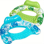 JOYFY Inflatable Pool Chair Floats with Headrest & 2 Cup Holders, 2 Pack