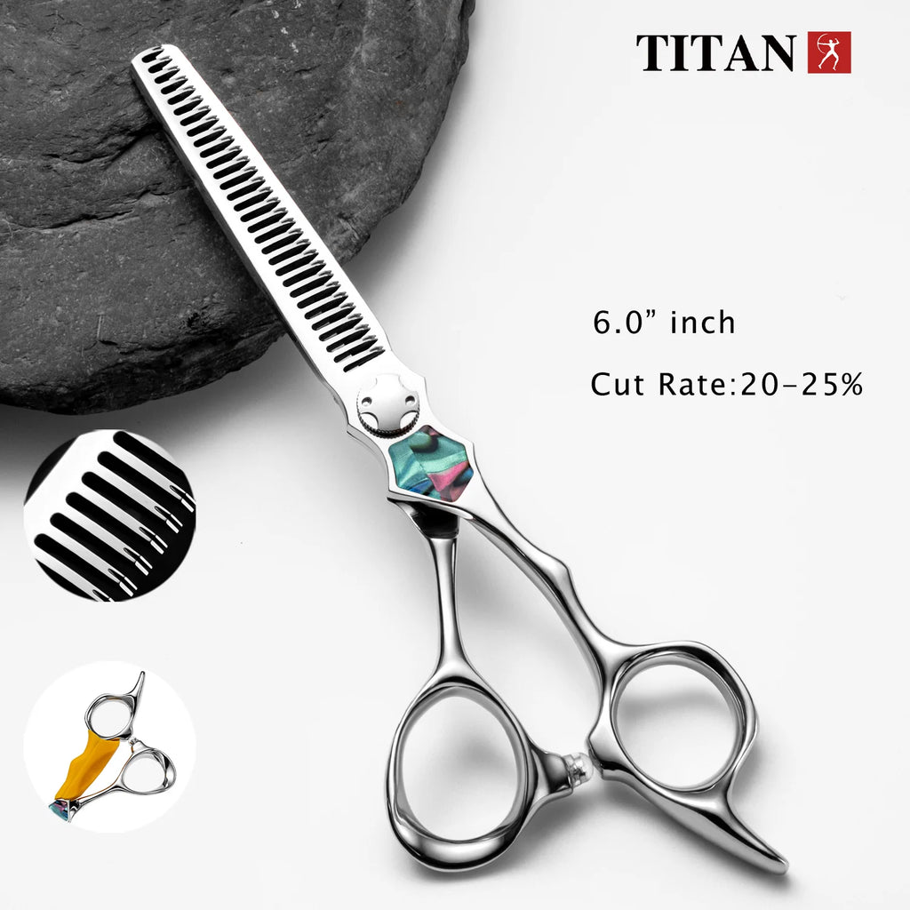 Titan Barber Hair Scissors Professional Grade Hairdressing Shears for Stylists Cutting Thininng CNC Japan Steel Hair Scissors