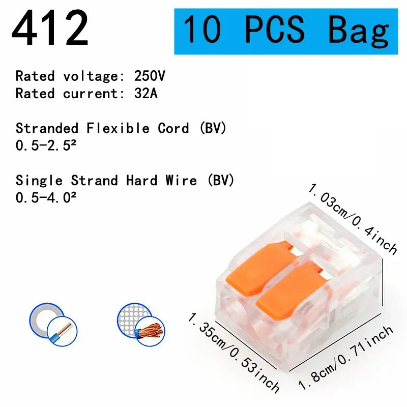 Quick connector, DIY wire connector (28-12 AWG), 2/3/4/5 ports, plug-in electrical connection terminal, mini cable terminal