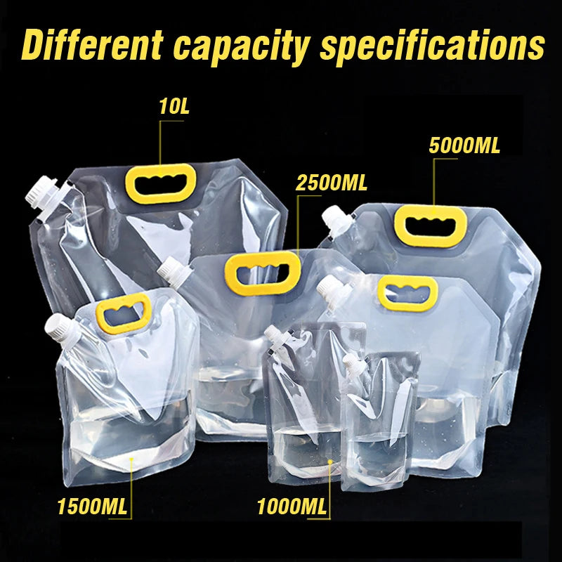 Transparent Spout Beverage Bag Reusable For Outdoor Travel Grain Storage Portable Ic Spout Pouches For Party Fruit Juice Beer