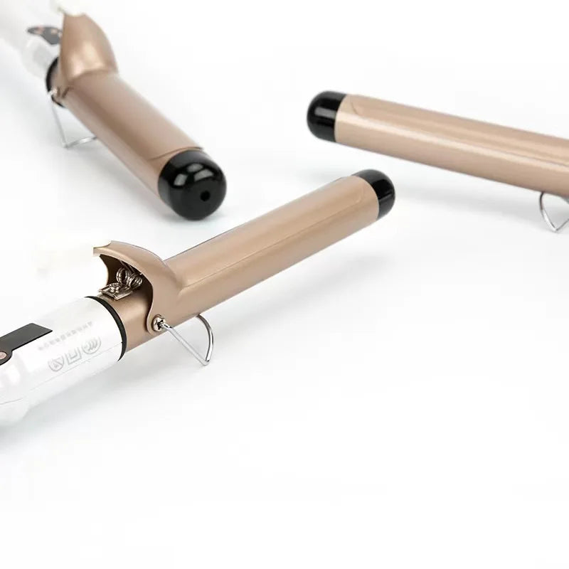 Temperature Setting Electric Hair Curler Straightener Long Curling Tong Wand 9-38mm Professional Hair Curling Iron LCD Screen
