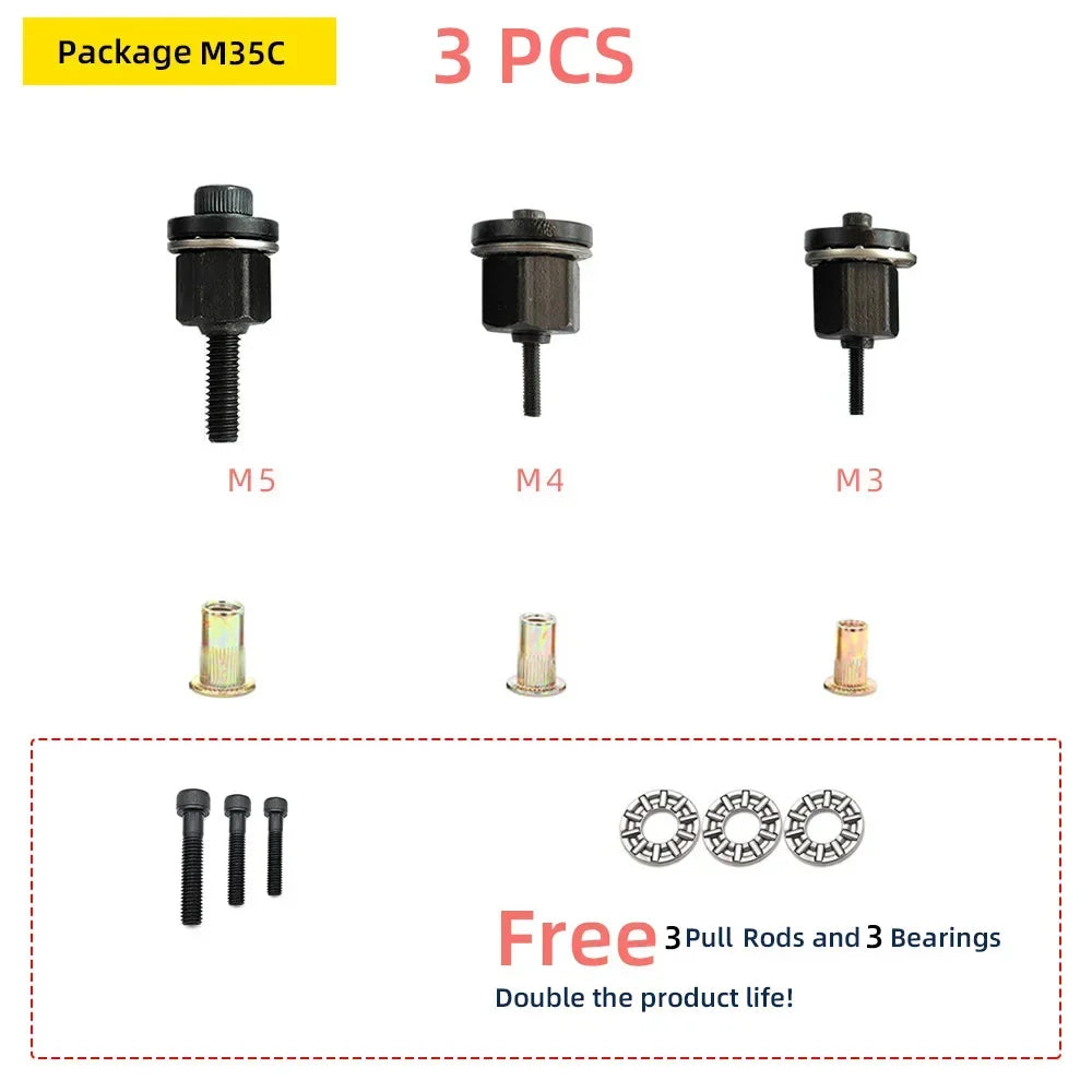 Rivet Nut Tool Drill Adapter M3 M4 M5 M6 M8 M10 Simple Installation Electric  Manual Cordless Riveter Metal License Plate