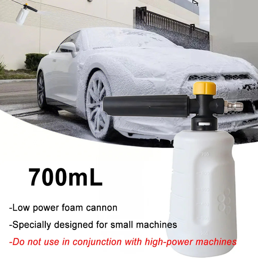Vibrant Painted Pressure Washer Gun with Plastic Foam Cannon + Bosch Adapter + 5-Color Nozzle Set, Specialized for Low-Power Cle