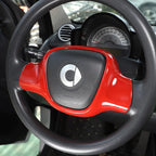 For Mercedes-Benz smart 451 Fortwo 2009-2015 ABS Carbon Fiber Car Steering Wheel Decorative Frame Cover Sticker Car Accessory
