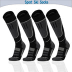 YANBIGUO 2 Pairs Wool Ski Socks,Thermal Knee-high Cold Weather Warm Socks for Snowboarding,Snow,Winter,Hunting